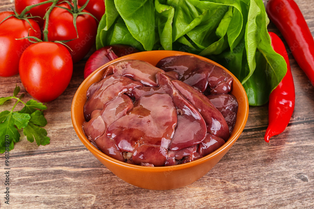 Raw chicken liver for cooking Raw chicken liver for cooking