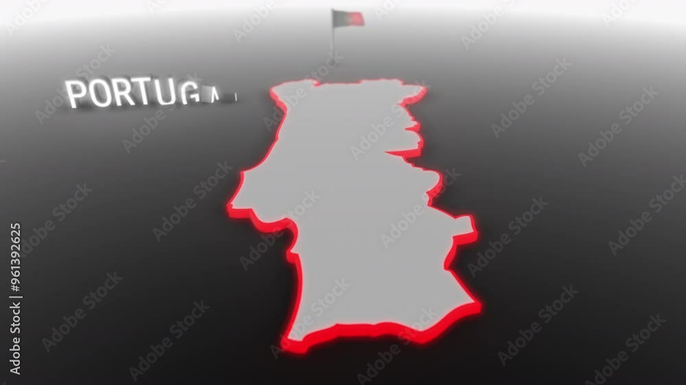 3d animated map of Portugal gets hit and fractured by the text “Climate Crisis” 3d animated map of Portugal gets hit and fractured by the text “Climate Crisis”