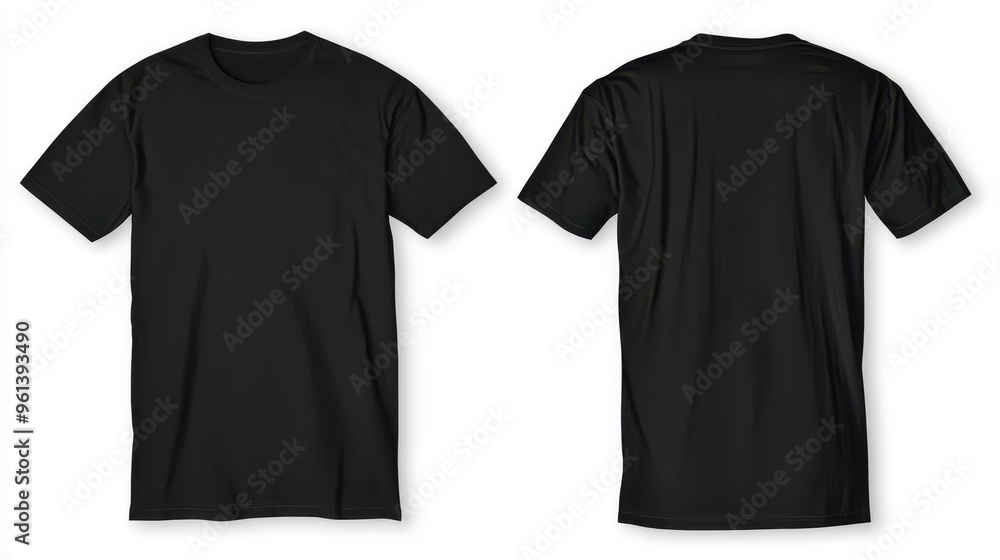 Black T Shirt Mockup Front and Back View Black T Shirt Mockup Front and Back View