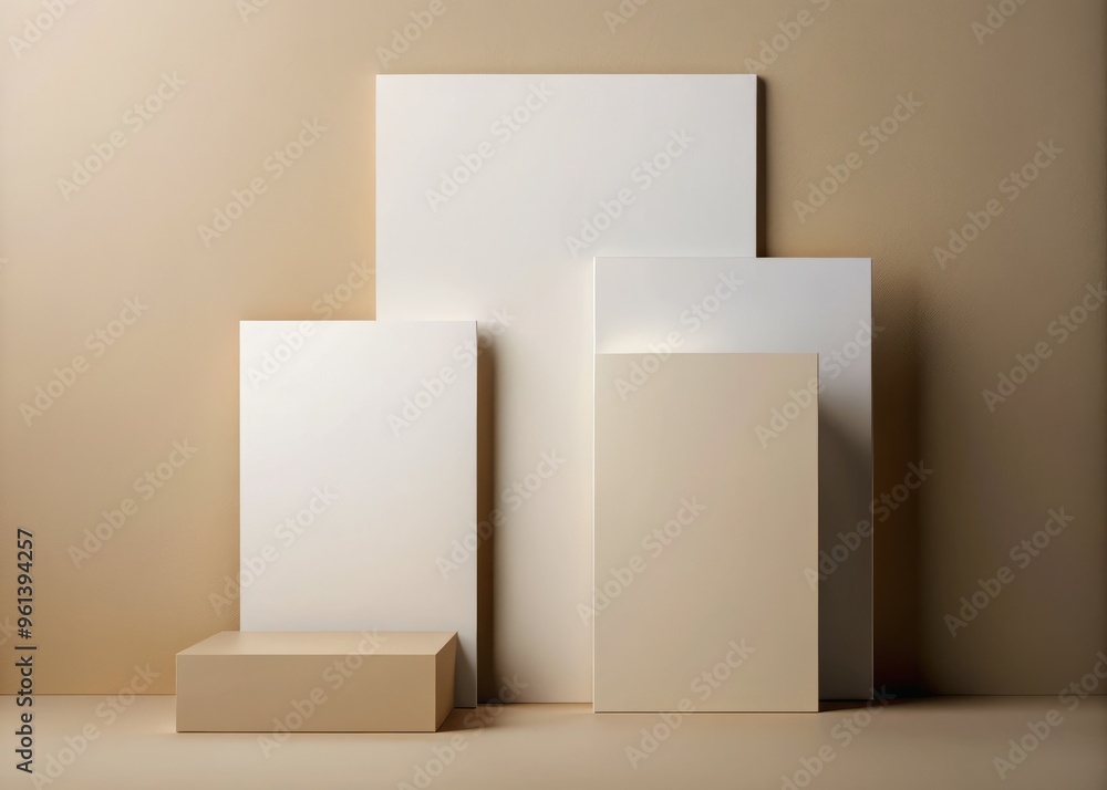 Elegant compositions of abstract forms atop neutral backgrounds offer a perfect setting for showcasing visual brands, Elegant compositions of abstract forms atop neutral backgrounds offer a perfect setting for showcasing visual brands,