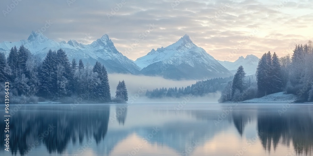 Fototapeta premium Majestic Mountain Lake at Sunrise
