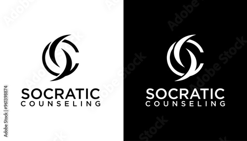 SC Letter Initial Logo Design Template Vector