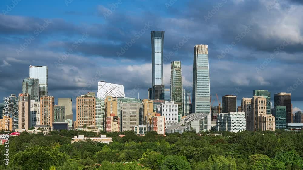 China Beijing CBD city scenery time-lapse China Beijing CBD city scenery time-lapse