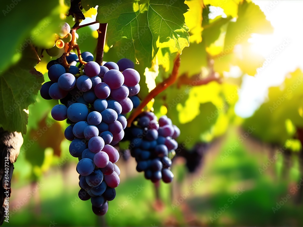 Fototapeta premium Fresh ripe purple red Grapes