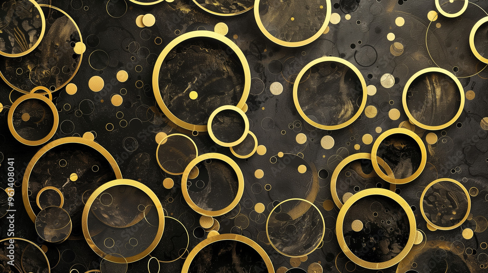 Abstract Circular Shapes with Golden Hue on Dark Background - Visually Appealing Design. Abstract Circular Shapes with Golden Hue on Dark Background - Visually Appealing Design.
