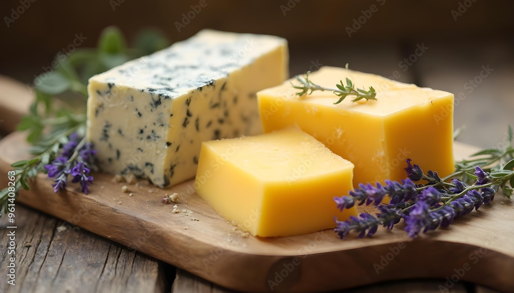 Assortment of Cheeses on a Cutting Board Assortment of Cheeses on a Cutting Board