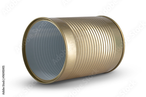 Tin can isolated on white background 