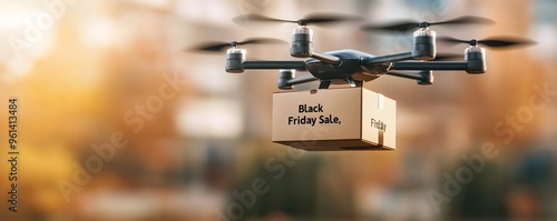 Futuristic Drone Delivering...