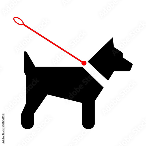 Dog on a leash icon.