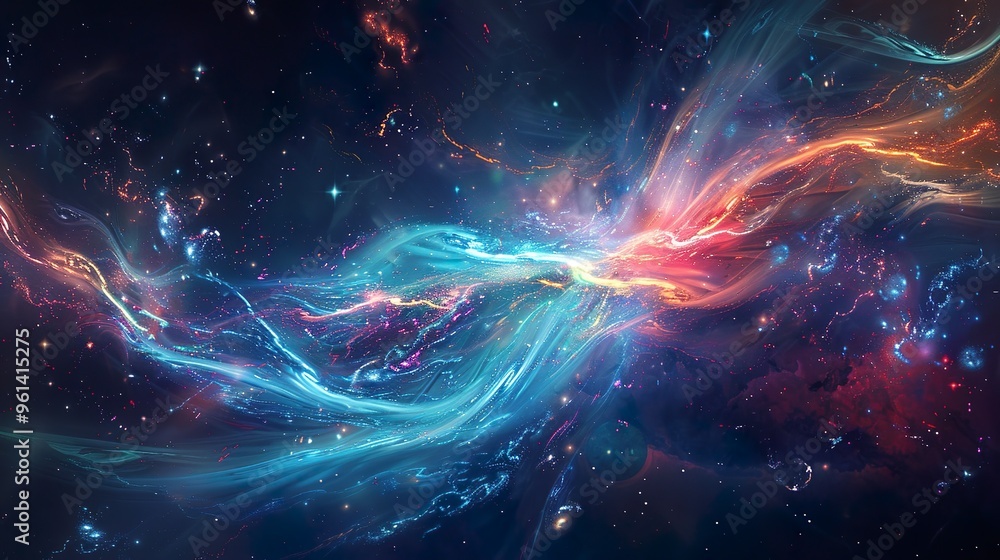 Colorful Nebula in Deep Space with Glowing Light Colorful Nebula in Deep Space with Glowing Light