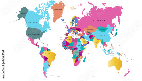 World map. Modern color vector map. Silhouette map