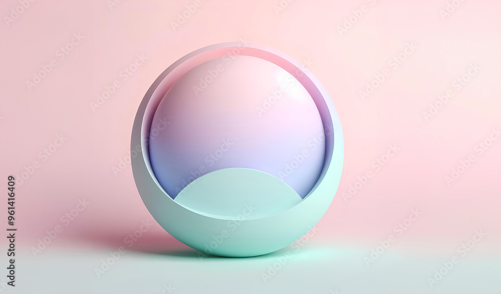 A 3d pink sun above the cloud pink pastel gradient A 3d pink sun above the cloud pink pastel gradient
