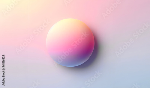 A 3d pink sun above the cloud pink pastel gradient