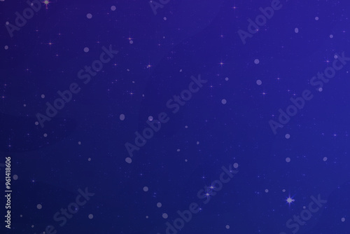 Night starry sky, blue shining space. Abstract background with stars, cosmos. Vector illustration for banner, brochure, web design