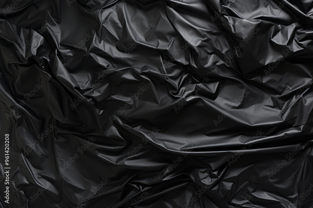 Obraz premium Processed collage of black cellophane garbage bag texture. Background for banner, backdrop