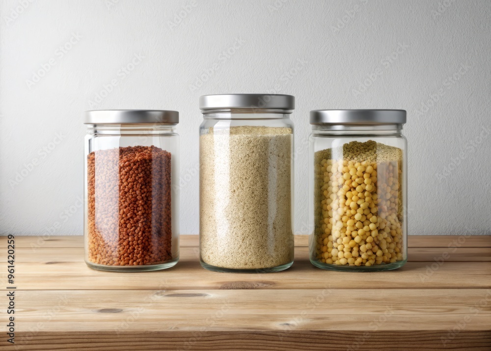 Jar 2: Minimal design showcasing granola texture Jar 2: Minimal design showcasing granola texture