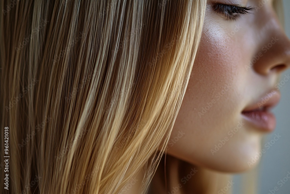 Close-up of Light Blonde Hair with Natural Highlights Close-up of Light Blonde Hair with Natural Highlights