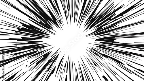 Comic book radial speed lines background. Radial, radiating lines. photo