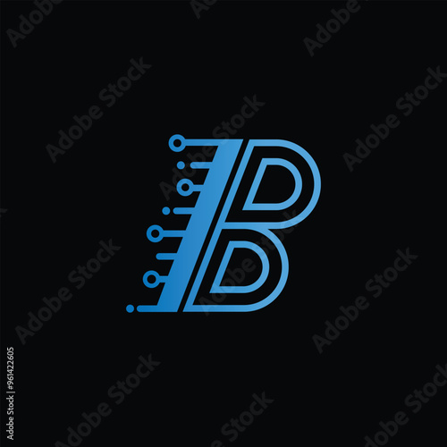 Letter B technology vector logo template, B tech logo