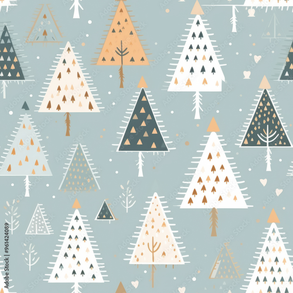 Pastel Minimalist Christmas Tree Pattern Pastel Minimalist Christmas Tree Pattern