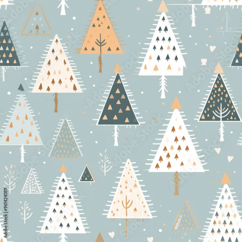 Pastel Minimalist Christmas Tree Pattern