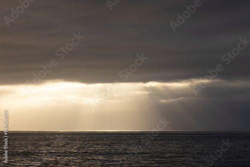 Sunset over the Sénequet-lighthouse or the Channel on Cotentin peninsula, Manche, France