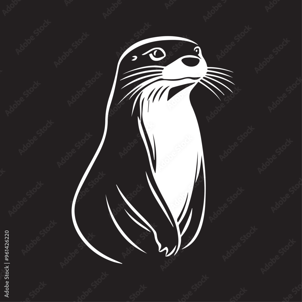 Otter in cartoon, doodle style . Image for t-shirt, web, mobile apps and ui. Isolated 2d vector illustration in logo, icon, sketch style, Eps 10, black and white. AI Generative Otter in cartoon, doodle style . Image for t-shirt, web, mobile apps and ui. Isolated 2d vector illustration in logo, icon, sketch style, Eps 10, black and white. AI Generative