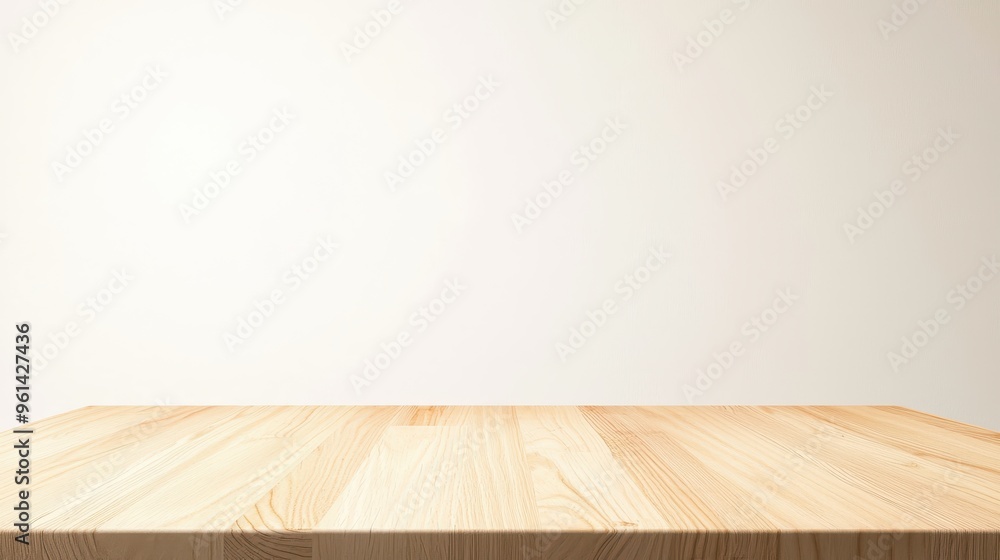 Light Wooden Tabletop with White Background Light Wooden Tabletop with White Background