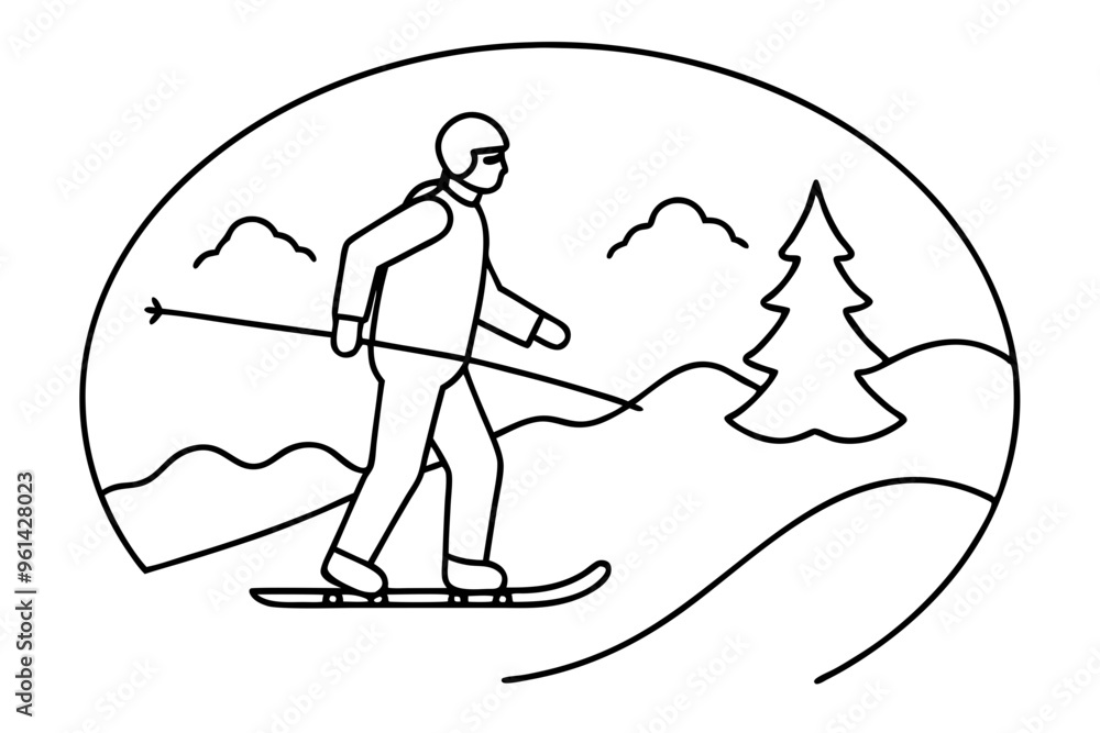 Vector set Silhouette of a skier in winter. Ski silhouette isolated vector design Vector set Silhouette of a skier in winter. Ski silhouette isolated vector design