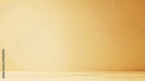 Wallpaper Mural Light Wood Table Against Yellow Wall Background Torontodigital.ca