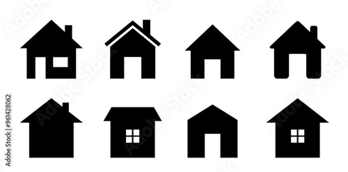 House symbol. House set icon. Home flat icon set vector illustration