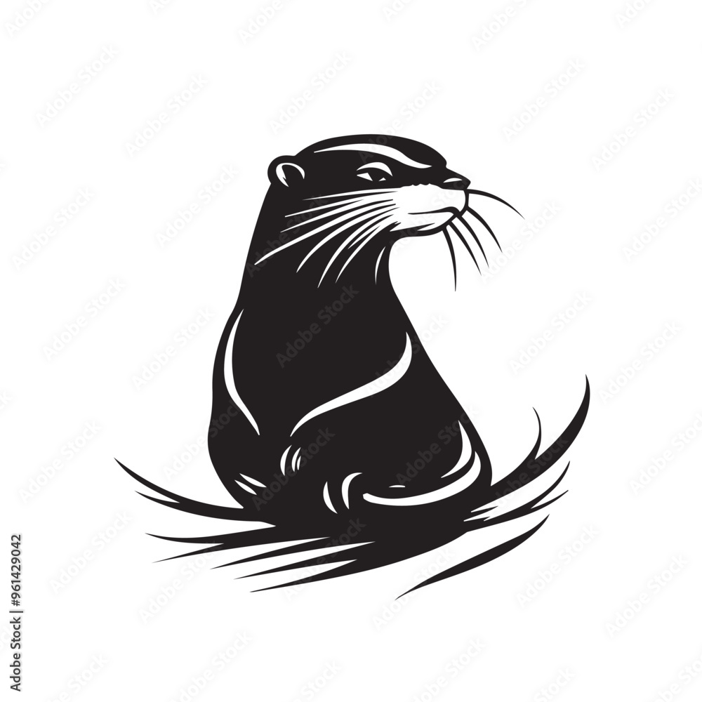 Otter in cartoon, doodle style . Image for t-shirt, web, mobile apps and ui. Isolated 2d vector illustration in logo, icon, sketch style, Eps 10, black and white. AI Generative Otter in cartoon, doodle style . Image for t-shirt, web, mobile apps and ui. Isolated 2d vector illustration in logo, icon, sketch style, Eps 10, black and white. AI Generative