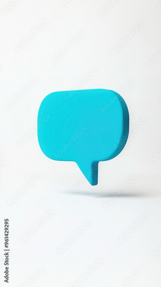 Speech Bubble Icon in Light Blue on White Background - Cute Communication Symbol Speech Bubble Icon in Light Blue on White Background - Cute Communication Symbol