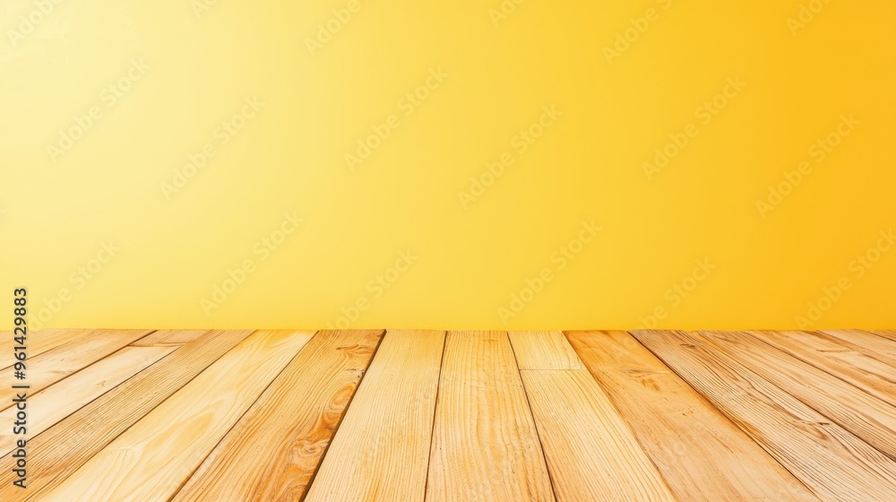 Yellow Wall and Wooden Floor Background Yellow Wall and Wooden Floor Background