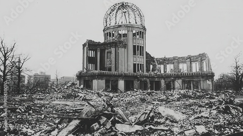 Hiroshima  Japan  Atomic Bomb Dome  Ruins  Post War  Destruction  History photo