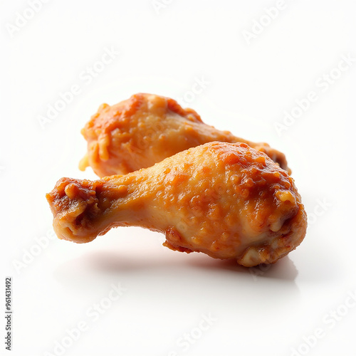 A chicken wing in white background, studio lighting