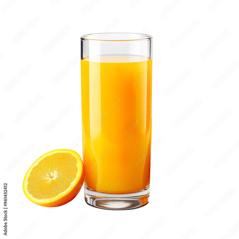 Full glass of orange juice isolated on transparent and white background Full glass of orange juice isolated on transparent and white background