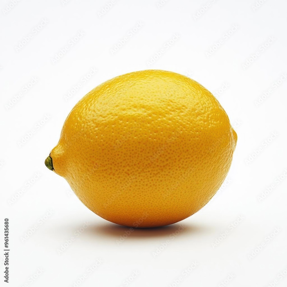 A single, whole lemon with a yellow, textured rind, is isolated on a white background. A single, whole lemon with a yellow, textured rind, is isolated on a white background.
