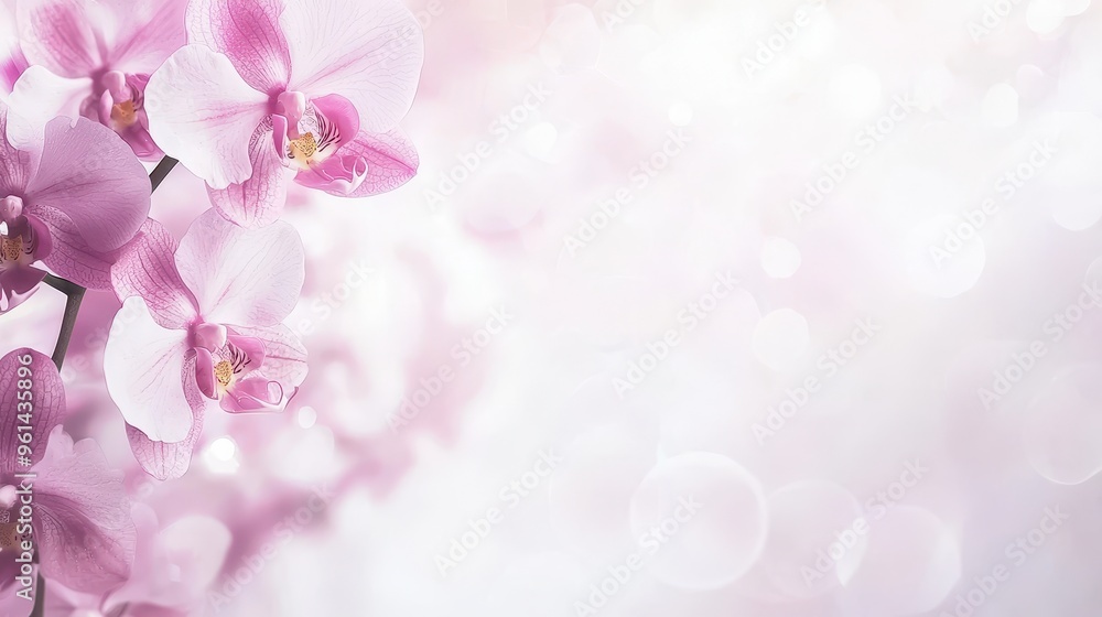 Pink Orchid Flowers with Blurred Background Pink Orchid Flowers with Blurred Background
