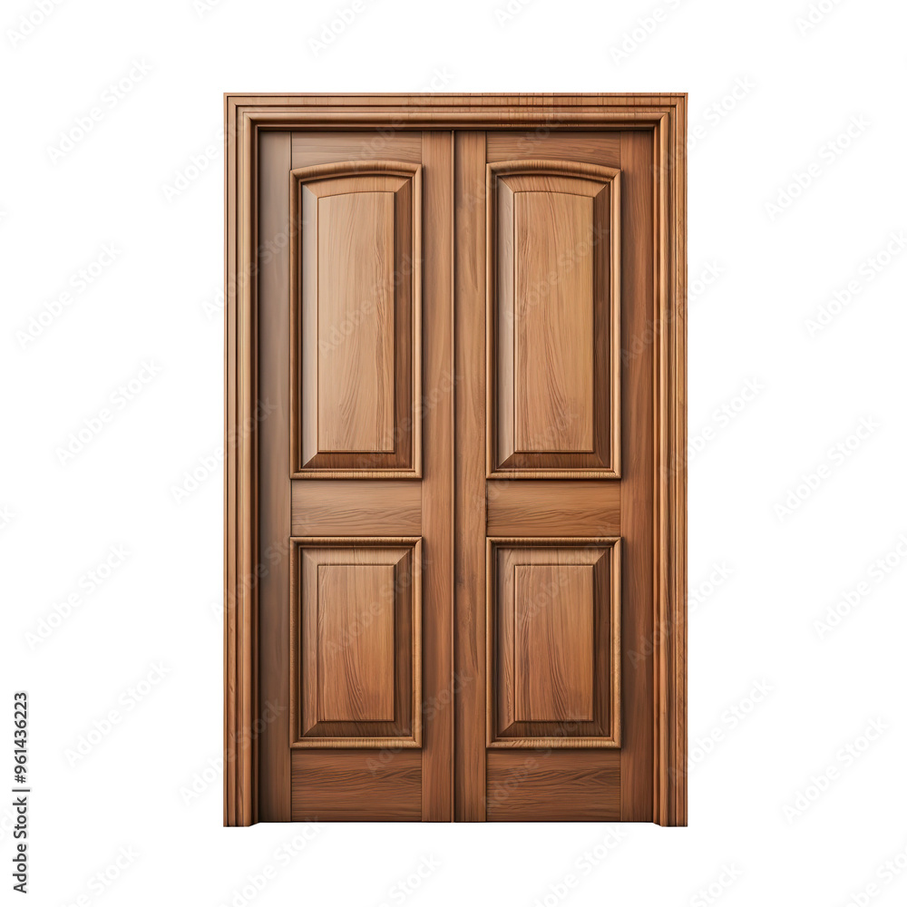 Stylish wooden door with rich brown finish Stylish wooden door with rich brown finish