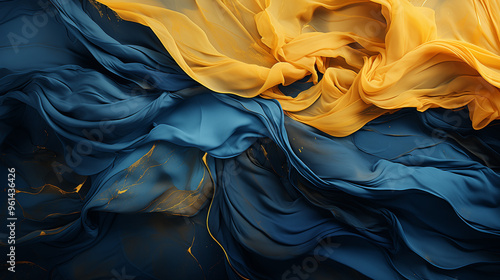 astarte.ai: Golden Waves of Royal Blue photo