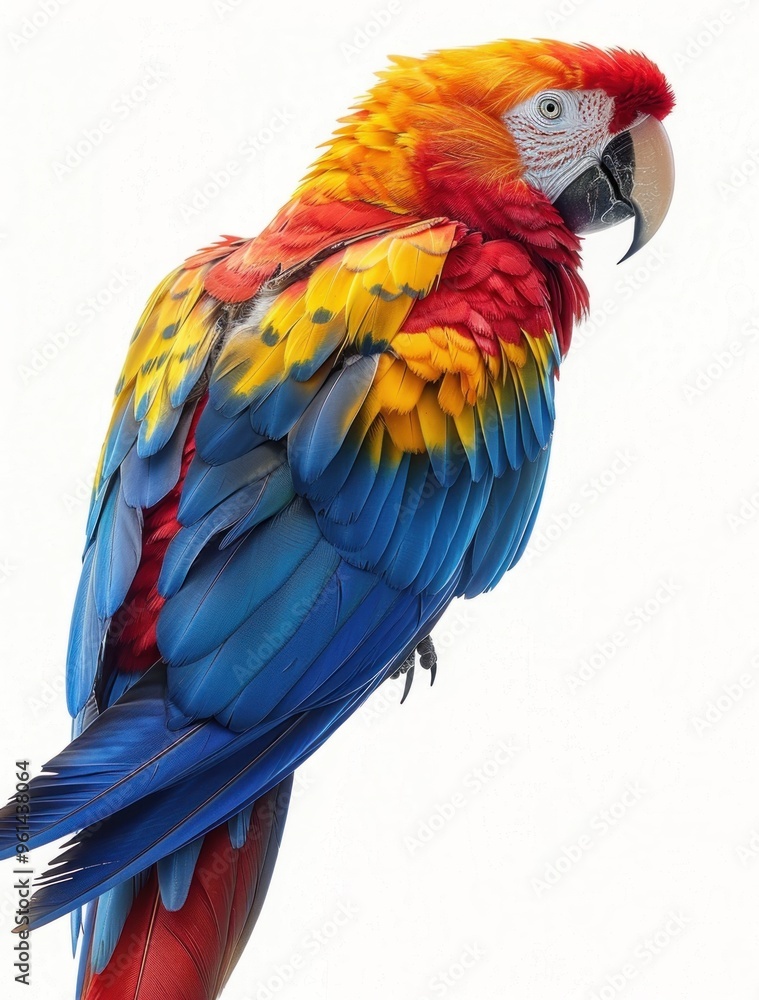 Fototapeta premium Vibrant Scarlet Macaw Portrait