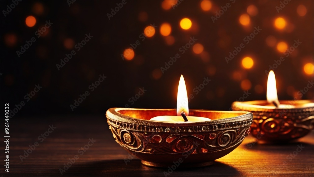 Indian Woman holding lit diya lamp in hands, closeup. Diwali celebration. Indian Woman holding lit diya lamp in hands, closeup. Diwali celebration.