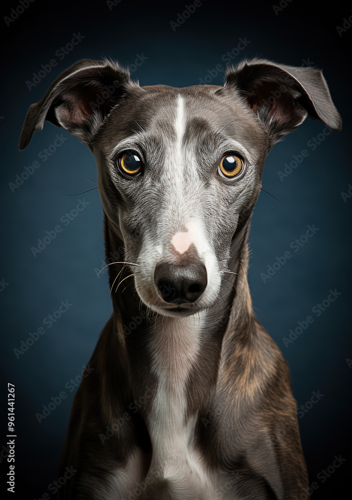 Studio photography of a Whippet Studio photography of a Whippet