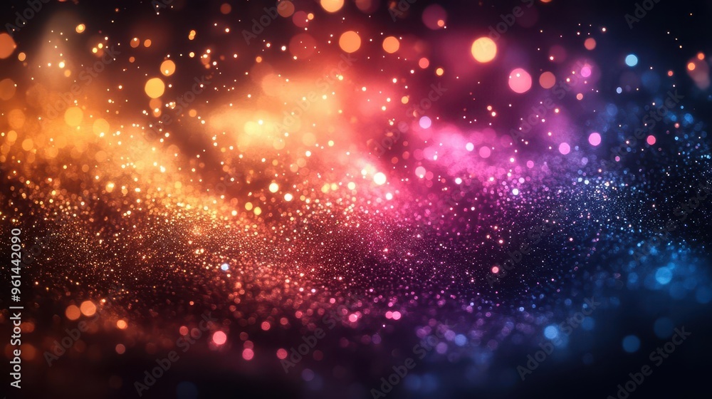 explosive burst of iridescent glitter particles suspended in night sky dazzling fireworkslike display of vibrant colors explosive burst of iridescent glitter particles suspended in night sky dazzling fireworkslike display of vibrant colors