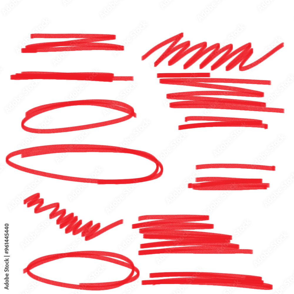 scribbles with a red marker, circle, outlining, underlining on a transparent background. grunge doodles in png format scribbles with a red marker, circle, outlining, underlining on a transparent background. grunge doodles in png format