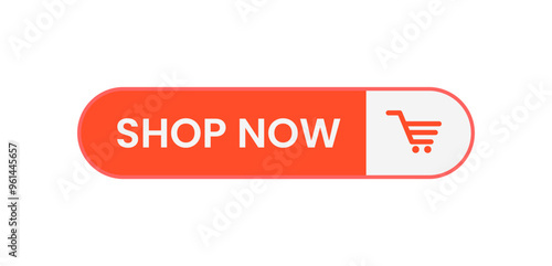 Shop now button vector illustration. Purchase signs for website interface.