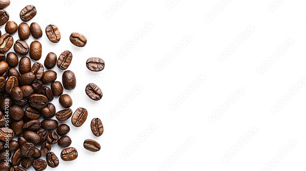 Coffee Beans Scattered on White Background Coffee Beans Scattered on White Background