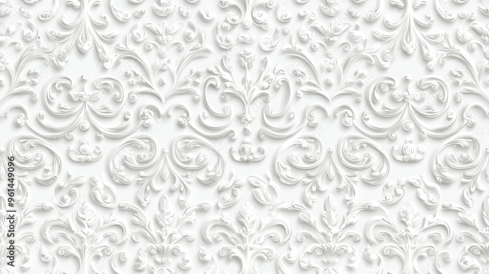 White D Floral Pattern Background Texture White D Floral Pattern Background Texture