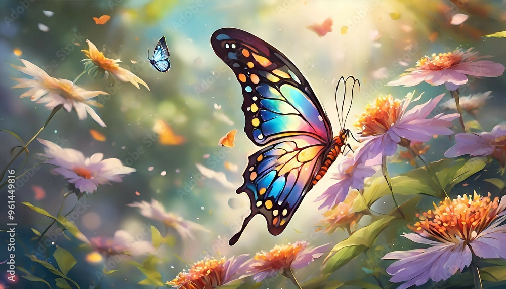 butterfly on flower butterfly on flower